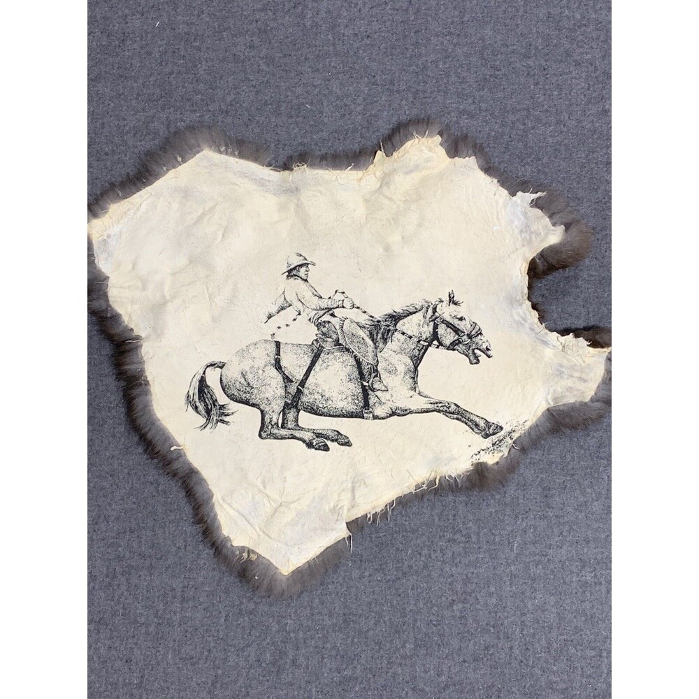 Printed Rabbit Pelt: Bronc - Picture 2 of 3